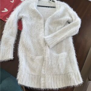 H&M Soft White Fuzzy Cardigan